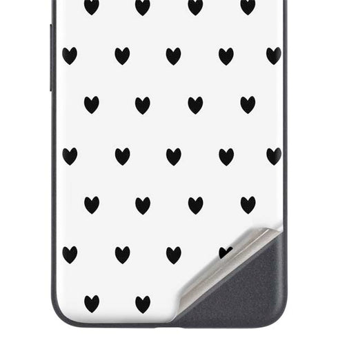 White and Black Hearts Google Pixel 4a 5G Skin